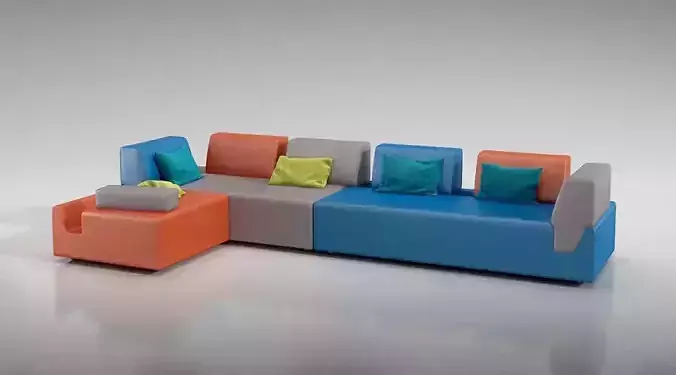 Modern Multicolored Sectional