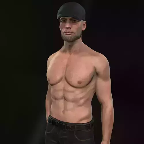 Realistic 3D  Classic Muscle Man Fighter Blender Iclone  3D model