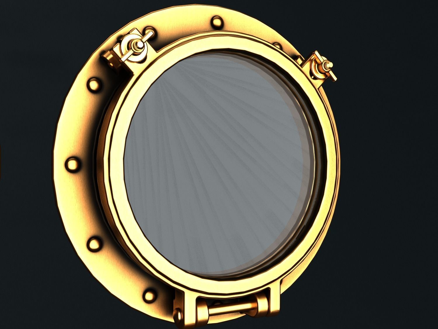 Porthole two golden portholes 3D model_3