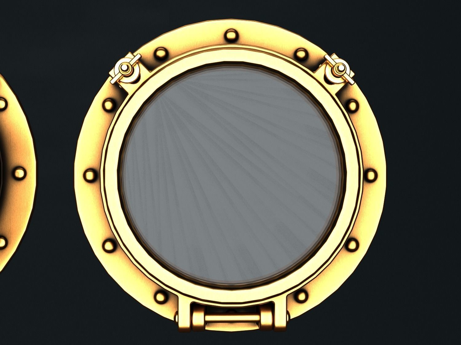 Porthole two golden portholes 3D model_6