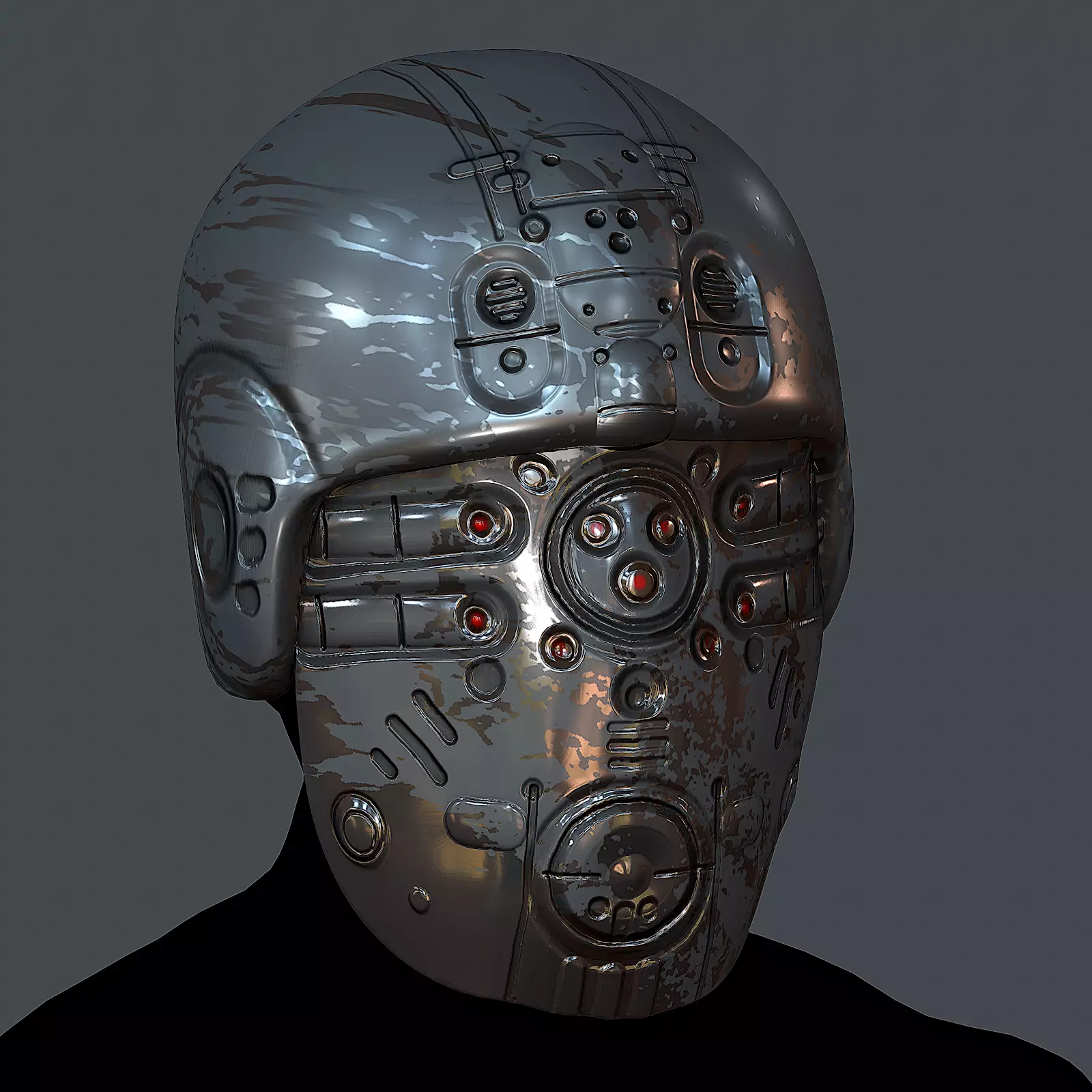 Gas mask helmet 3d model scifi Low-poly Low-poly Low-poly 3D model_0