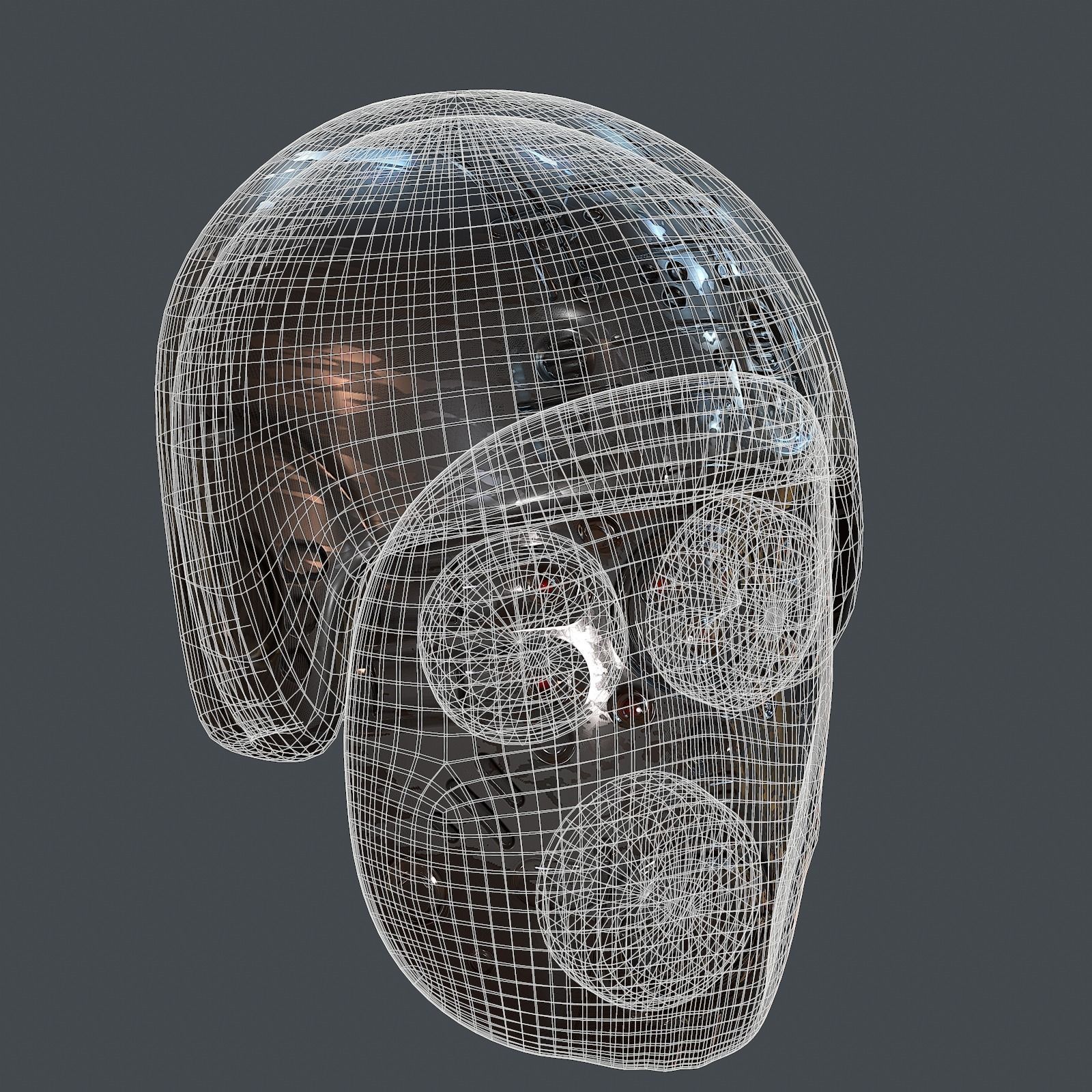 Gas mask helmet 3d model scifi Low-poly Low-poly Low-poly 3D model_7