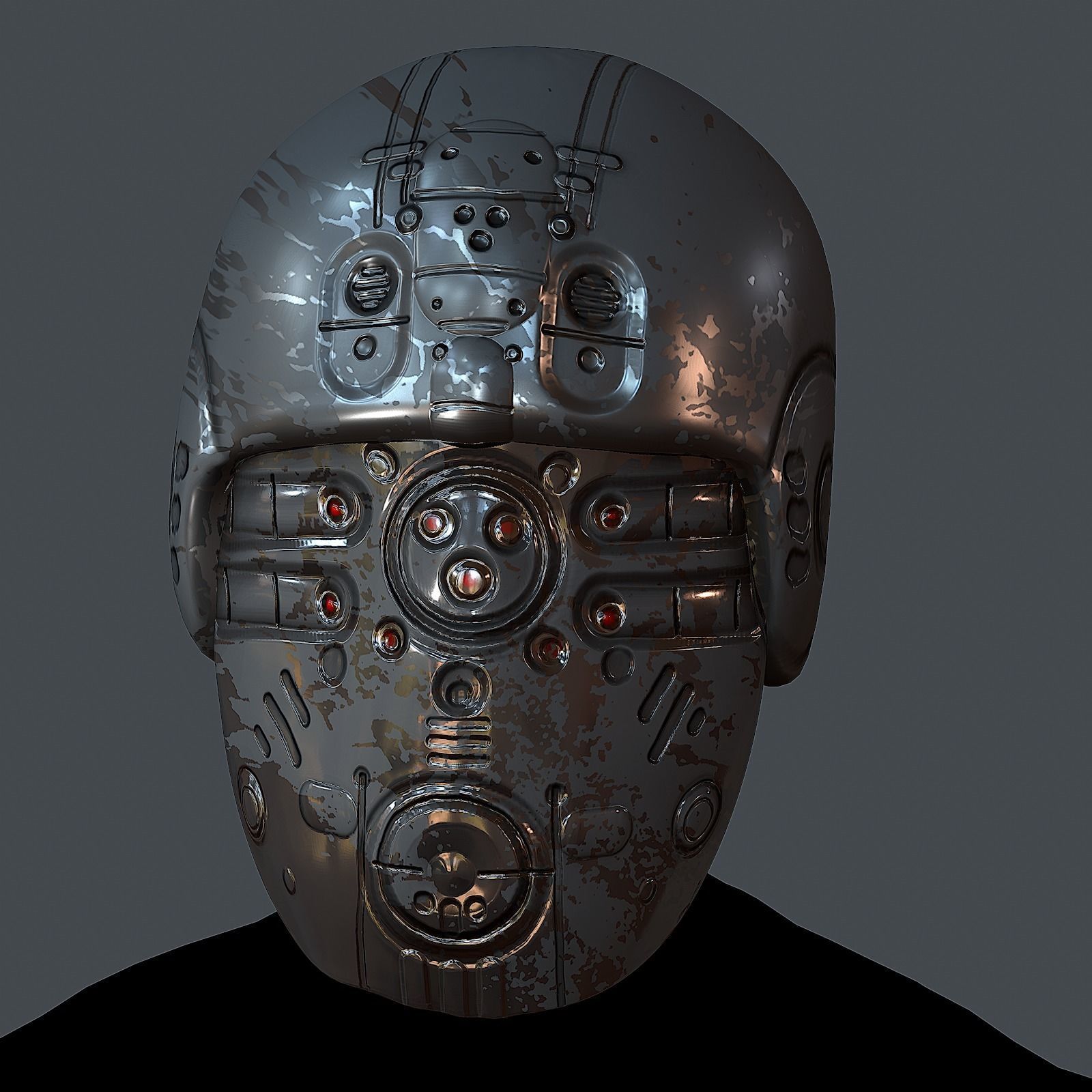 Gas mask helmet 3d model scifi Low-poly Low-poly Low-poly 3D model_1