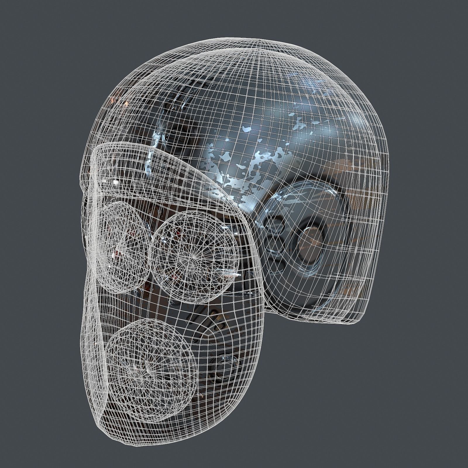 Gas mask helmet 3d model scifi Low-poly Low-poly Low-poly 3D model_8