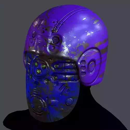 Gas mask helmet 3d model scifi Low-poly 