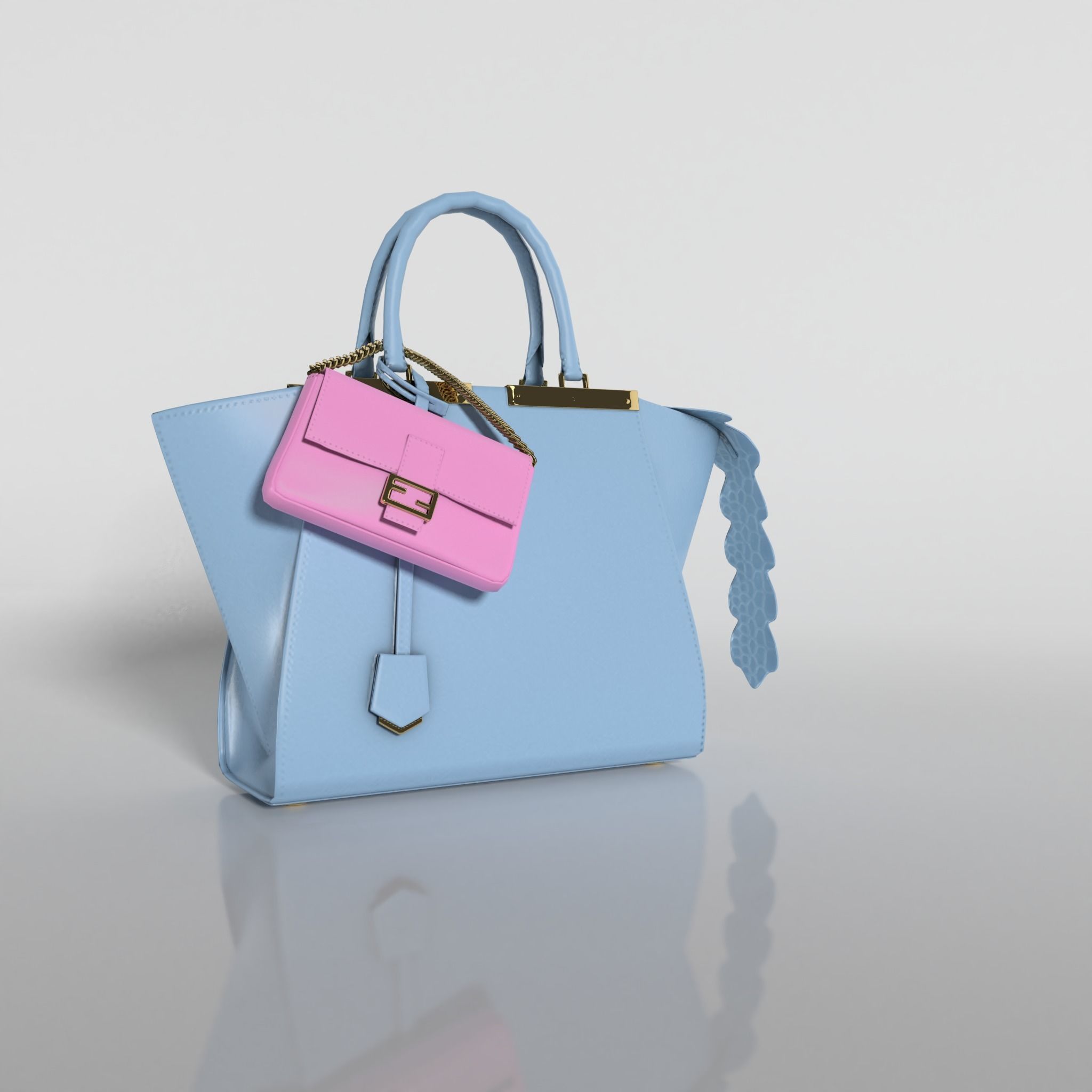 Fendi 3jours and  Micro Baguette bags -   3d Model 3D model_4