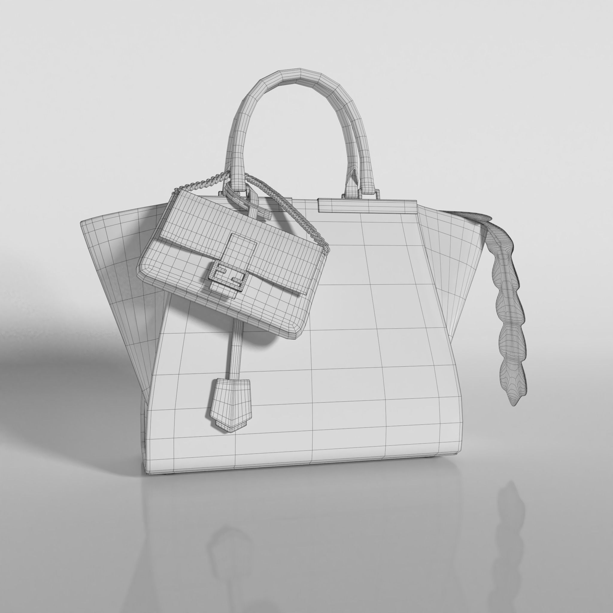 Fendi 3jours and  Micro Baguette bags -   3d Model 3D model_8