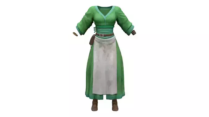 Medieval Green Tavern Waitress Outfit