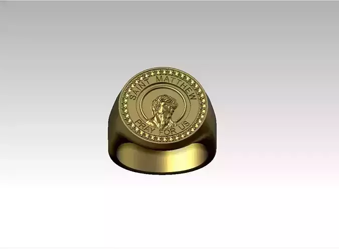 Saint Matthew Diamond Signet Ring