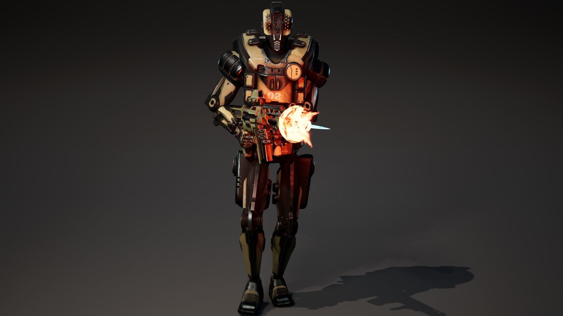 Etasphera02 assault rifle Low-poly 3D model_11