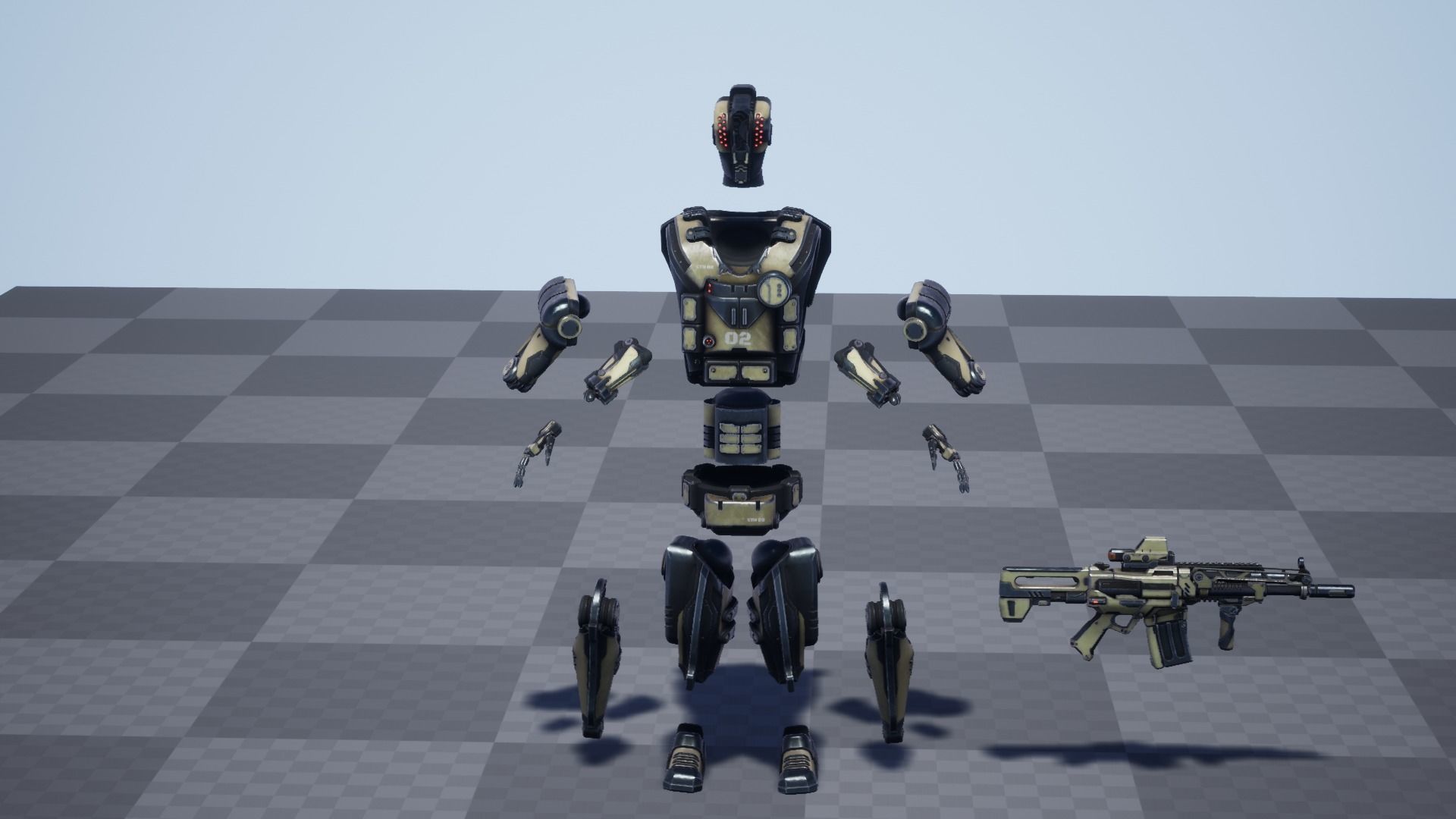 Etasphera02 assault rifle Low-poly 3D model_25