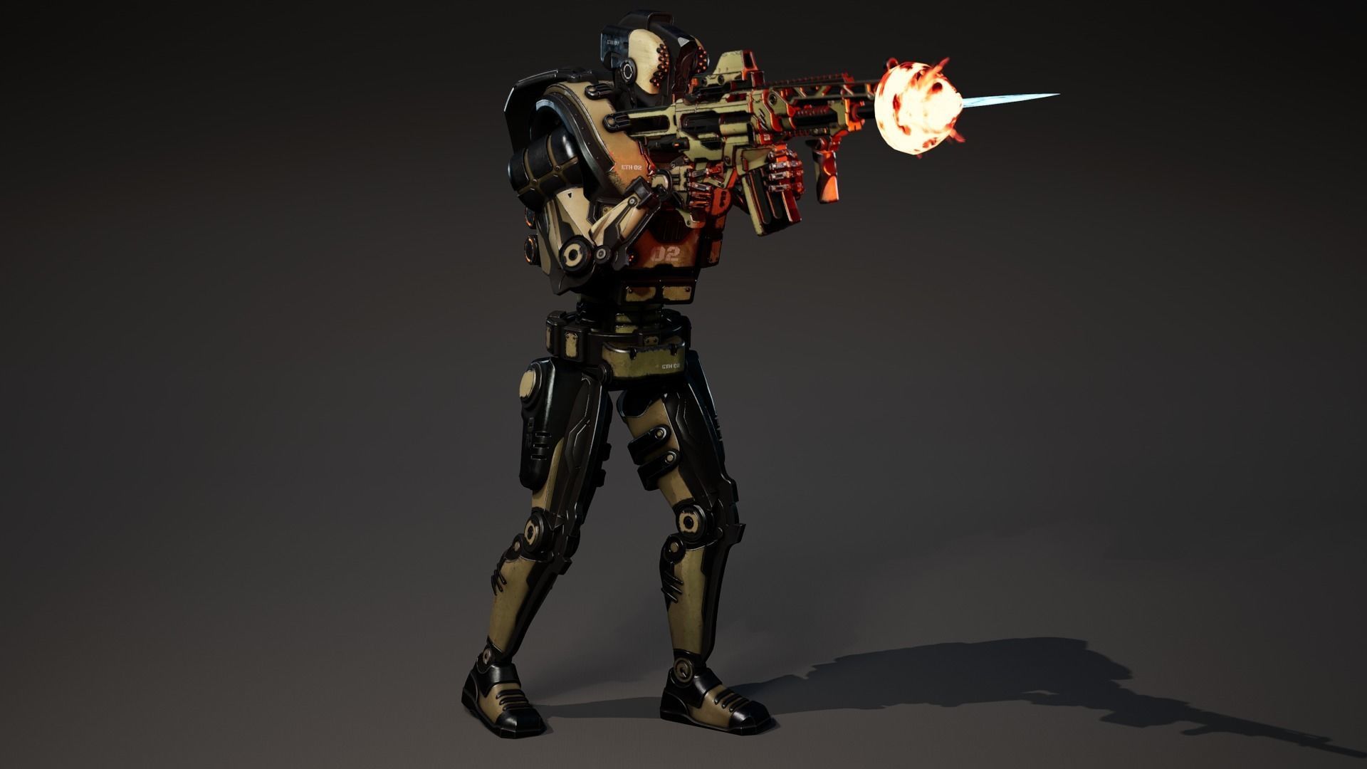 Etasphera02 assault rifle Low-poly 3D model_13