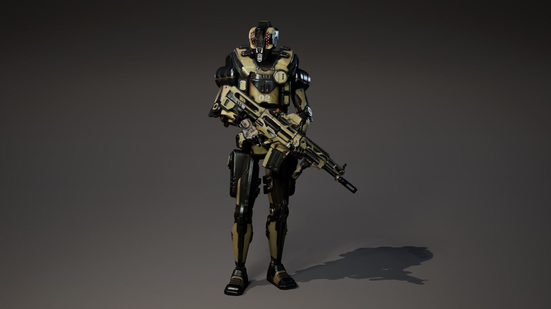 Etasphera02 assault rifle Low-poly 3D model_4