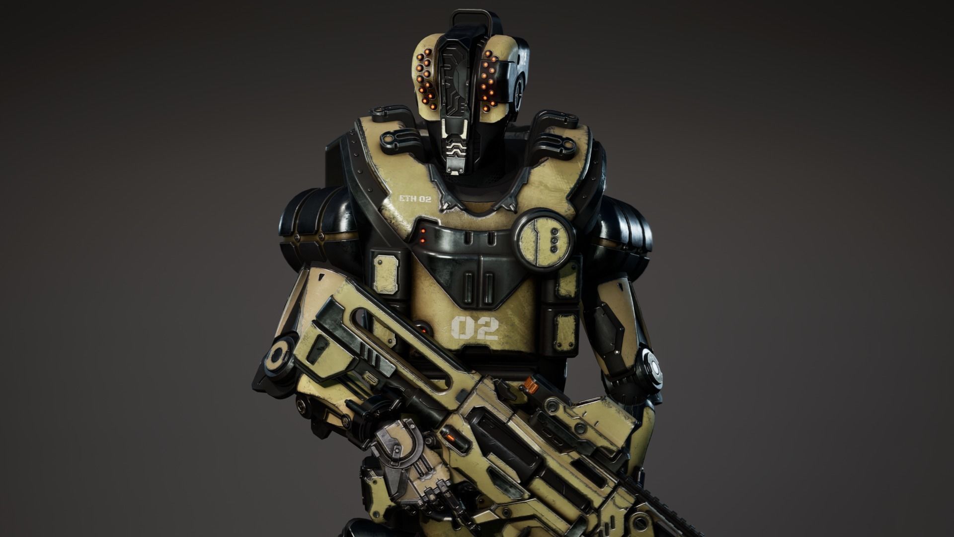 Etasphera02 assault rifle Low-poly 3D model_2