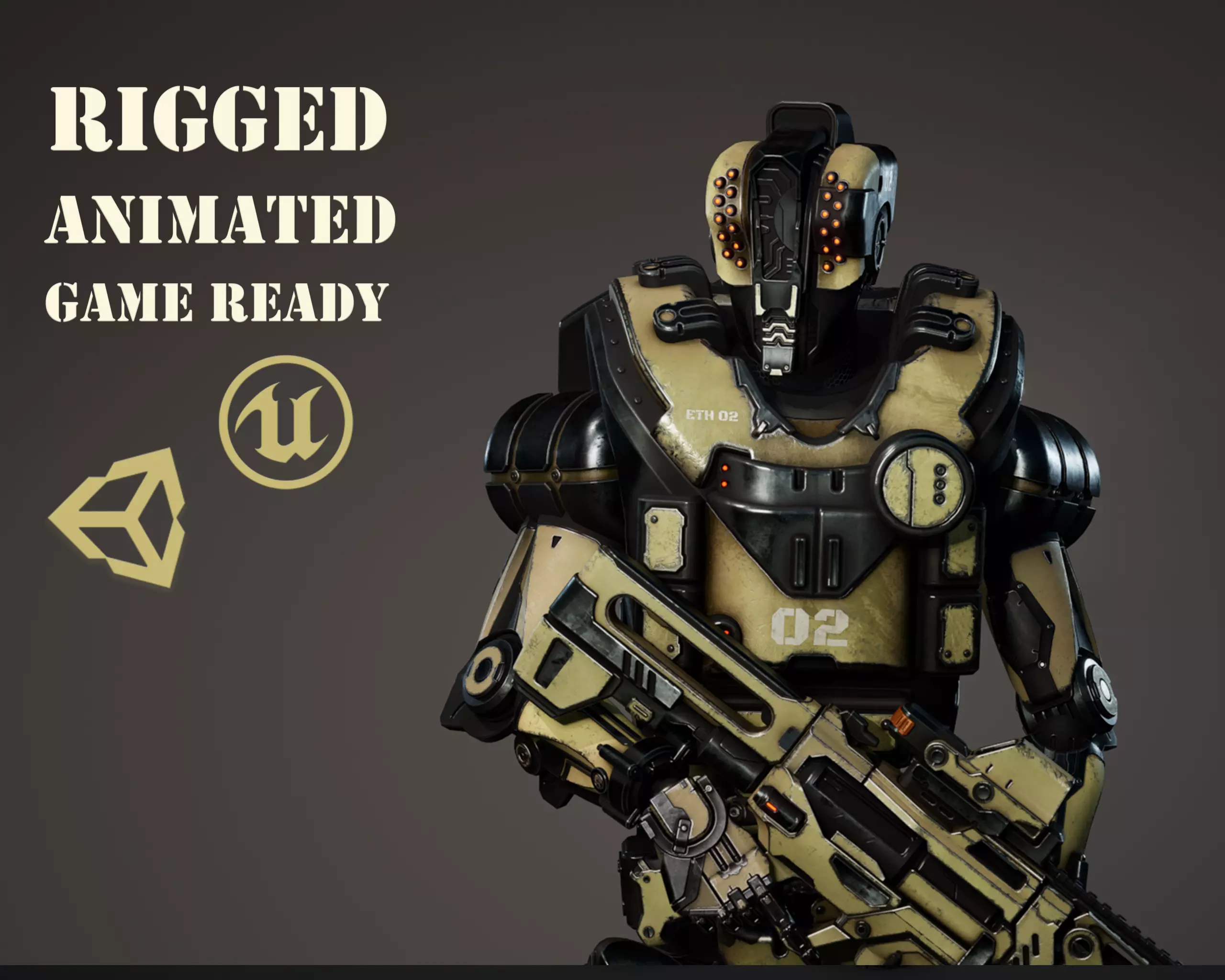 Etasphera02 assault rifle Low-poly 3D model_0