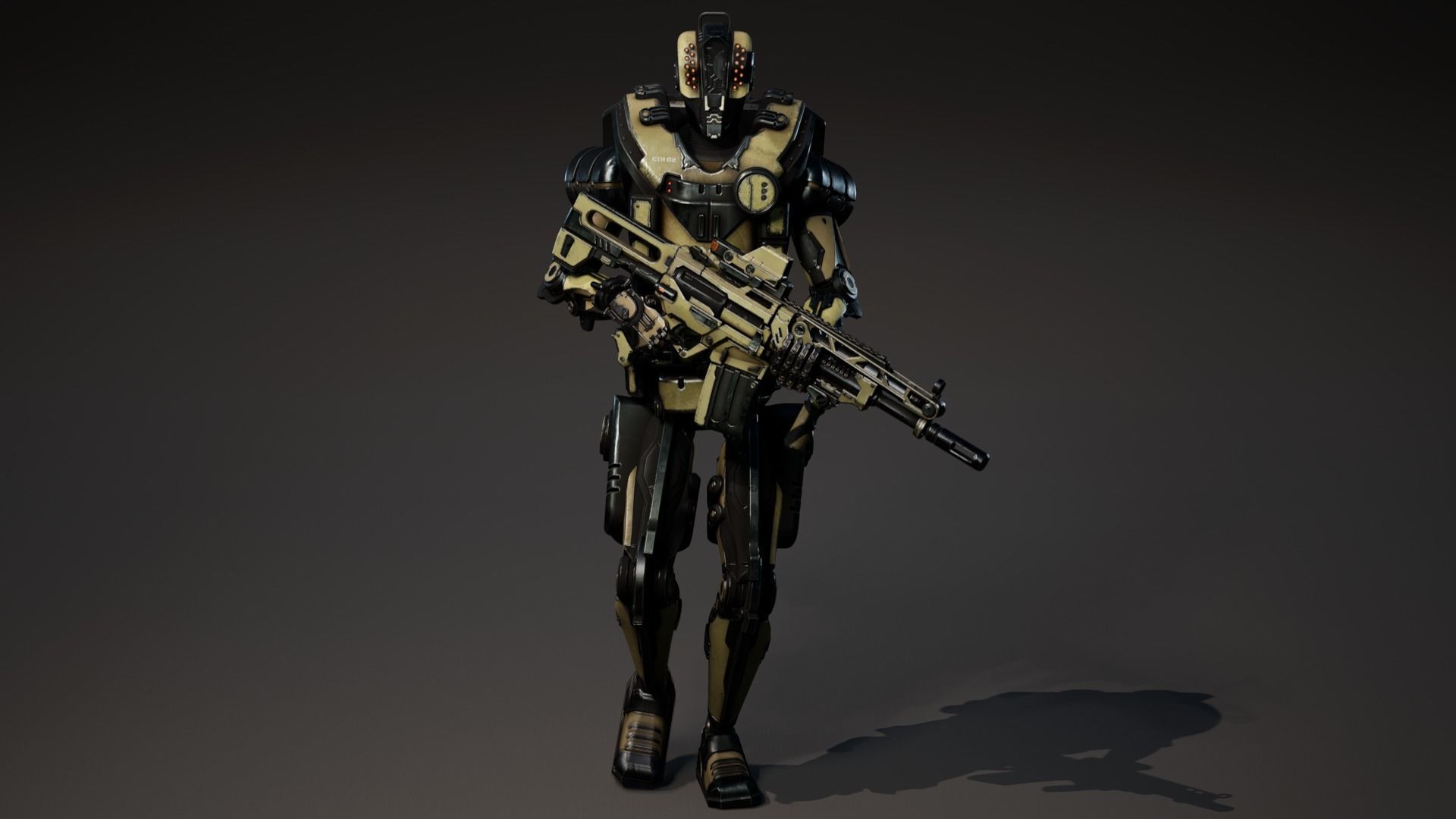 Etasphera02 assault rifle Low-poly 3D model_10