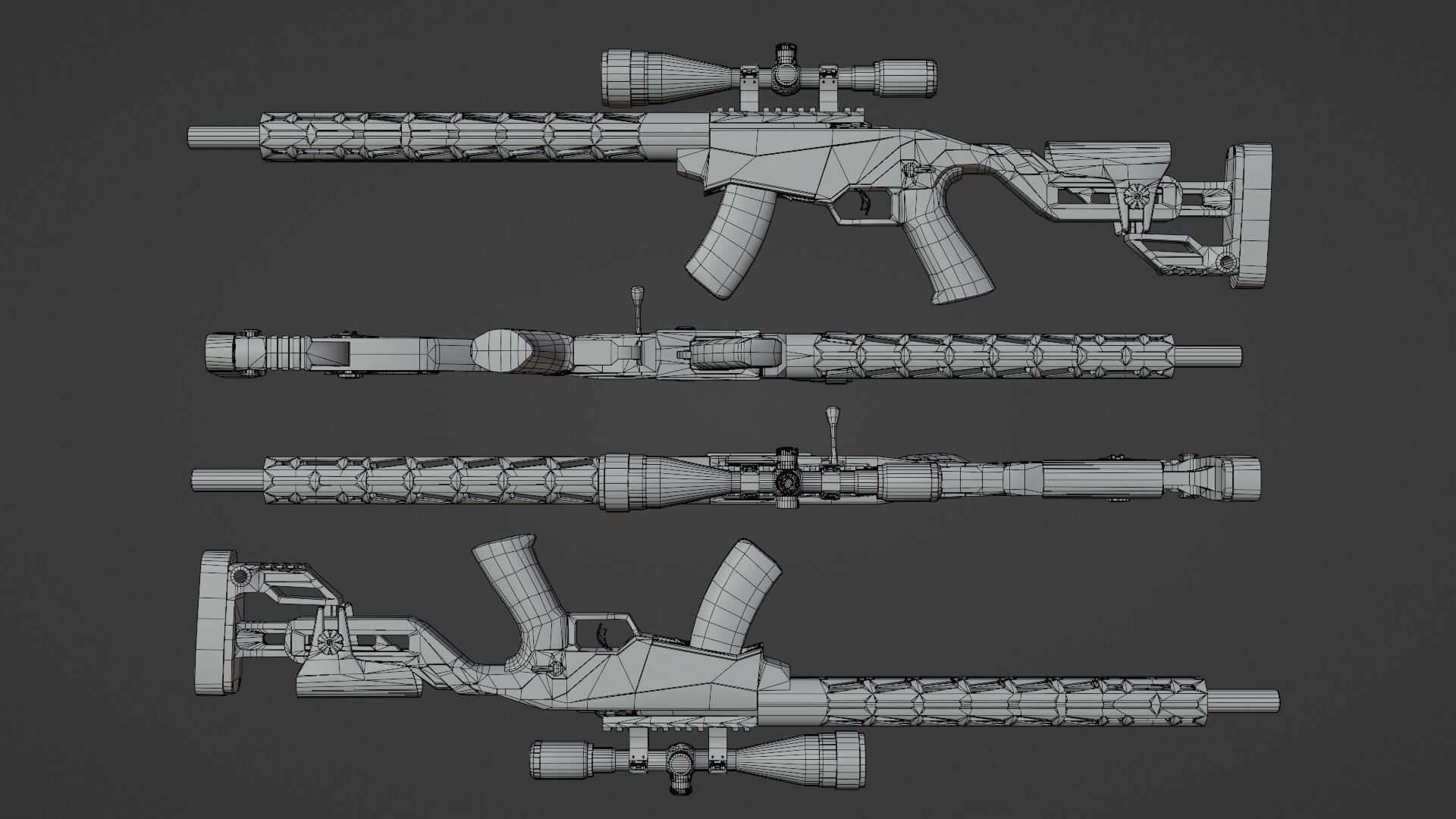 RUGER PRECISION RIMFIRE 8402 Low-poly 3D model_7