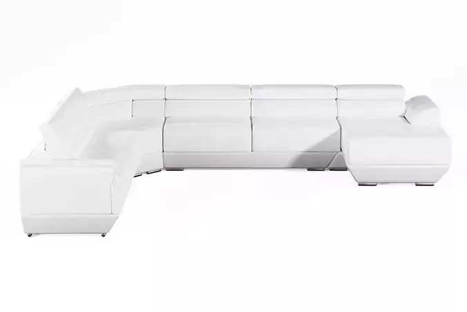 Modern White Leather Couch  3D model