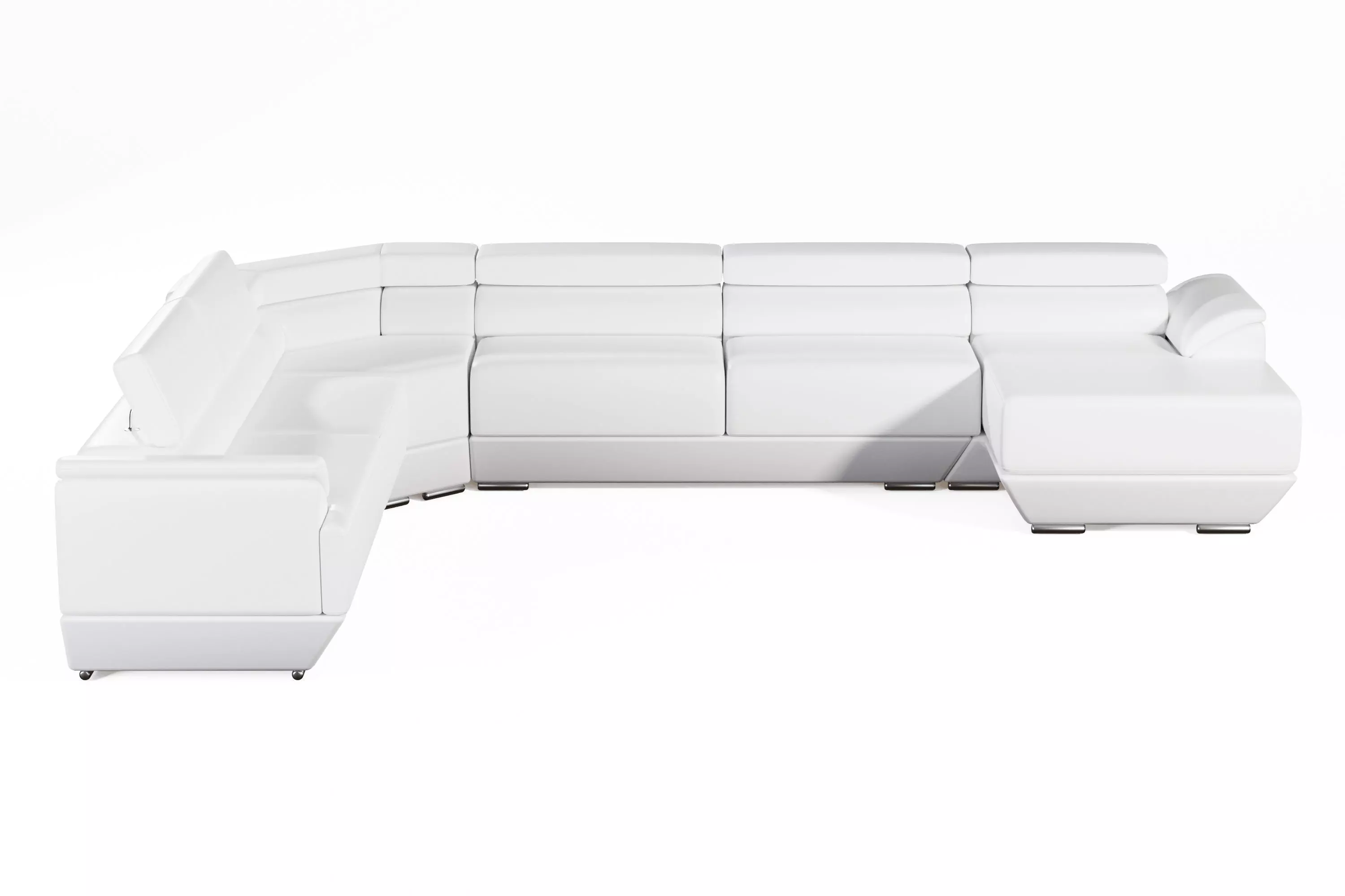 Modern White Leather Couch 3D model_0