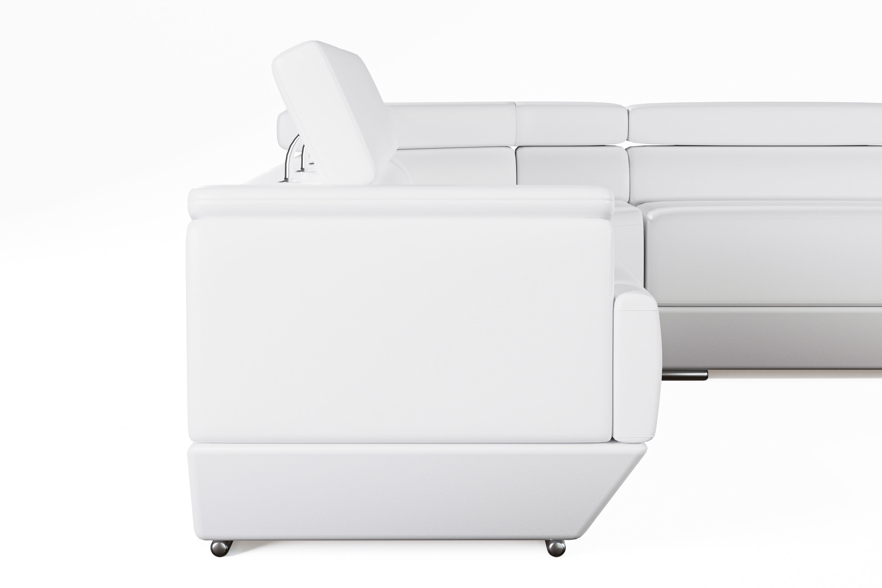 Modern White Leather Couch 3D model_17