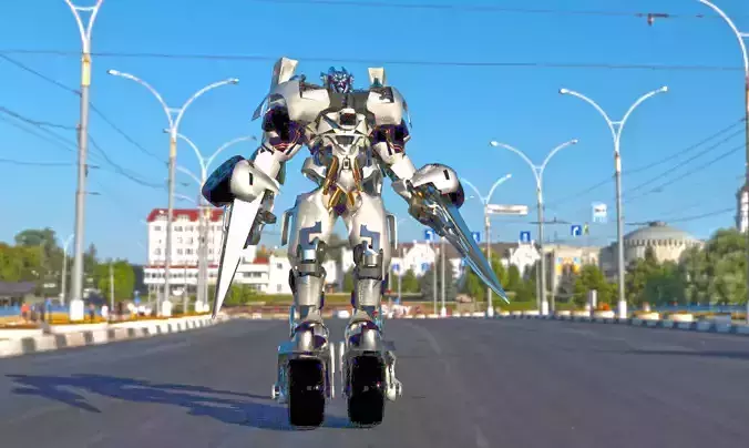 Sideswipe Autobot transformation  Low-poly 3D model