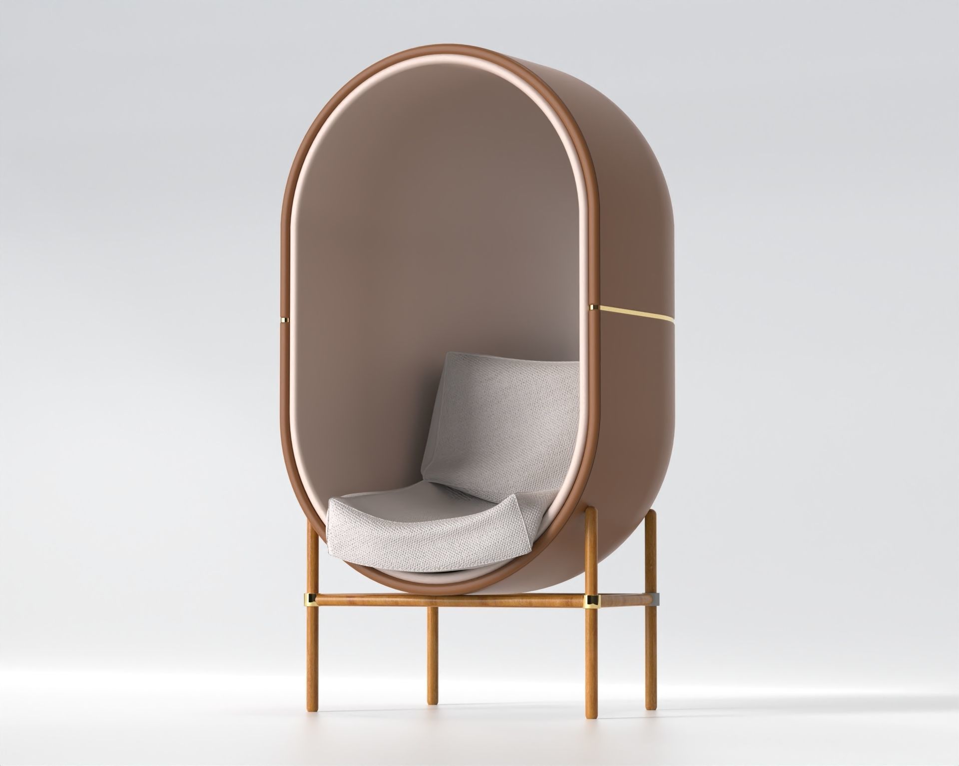 Capsule Chair Low-poly 3D model_2
