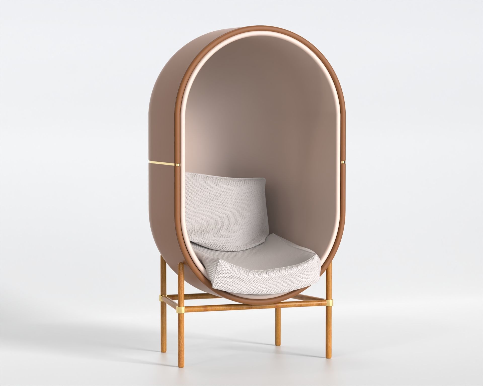 Capsule Chair Low-poly 3D model_1
