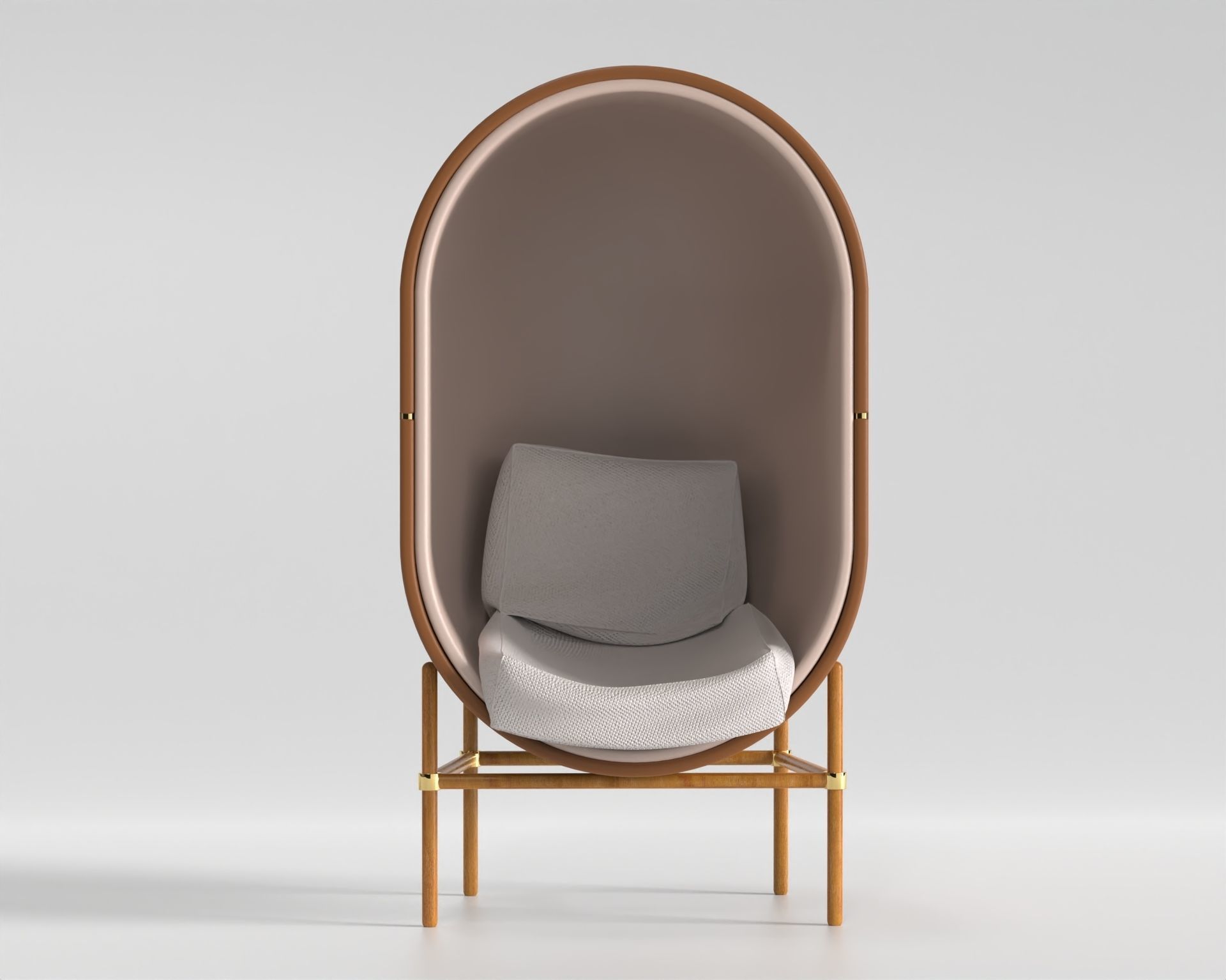 Capsule Chair Low-poly 3D model_3