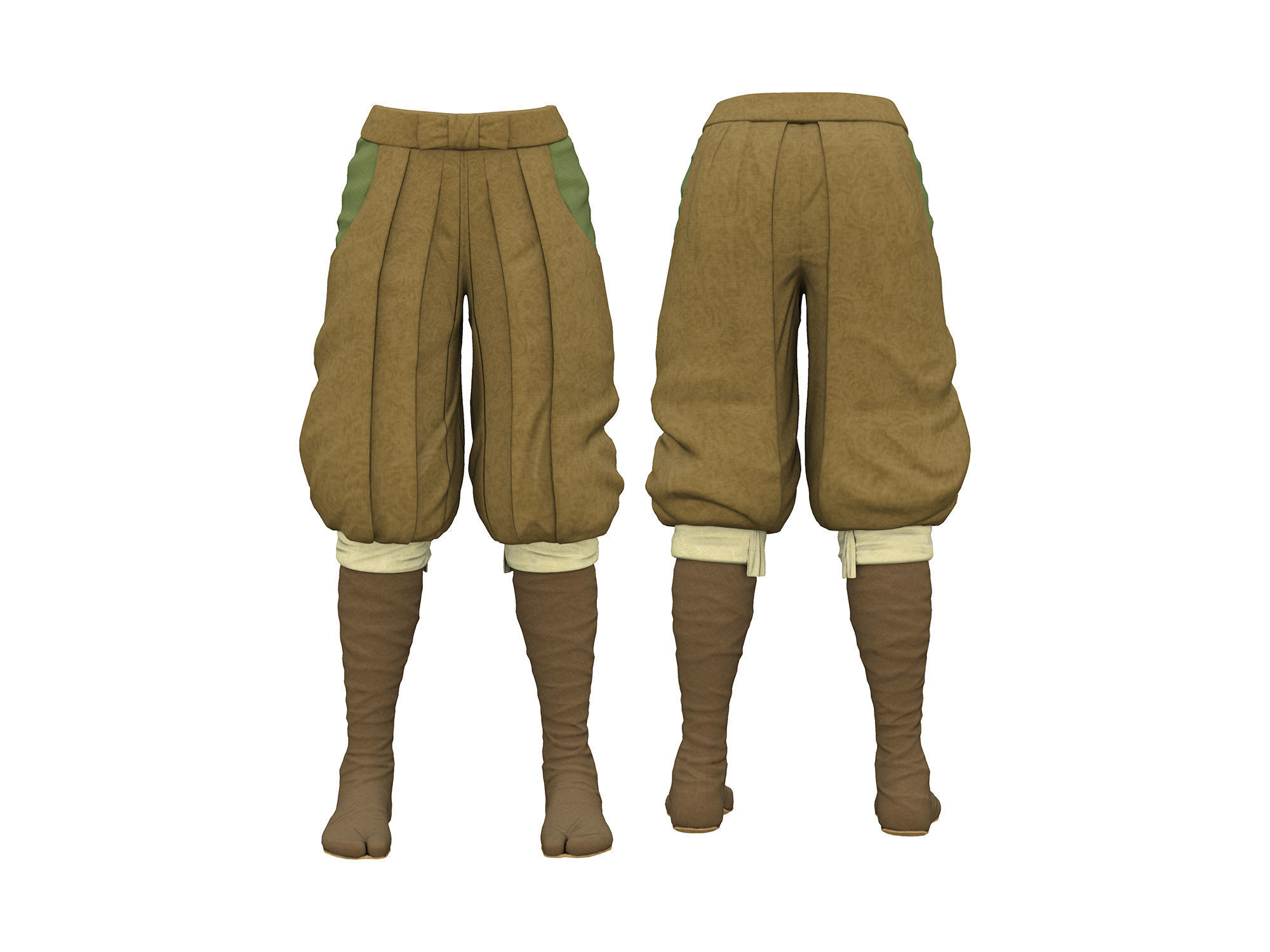 Elf Ninja Full Outfit Low-poly 3D model_4