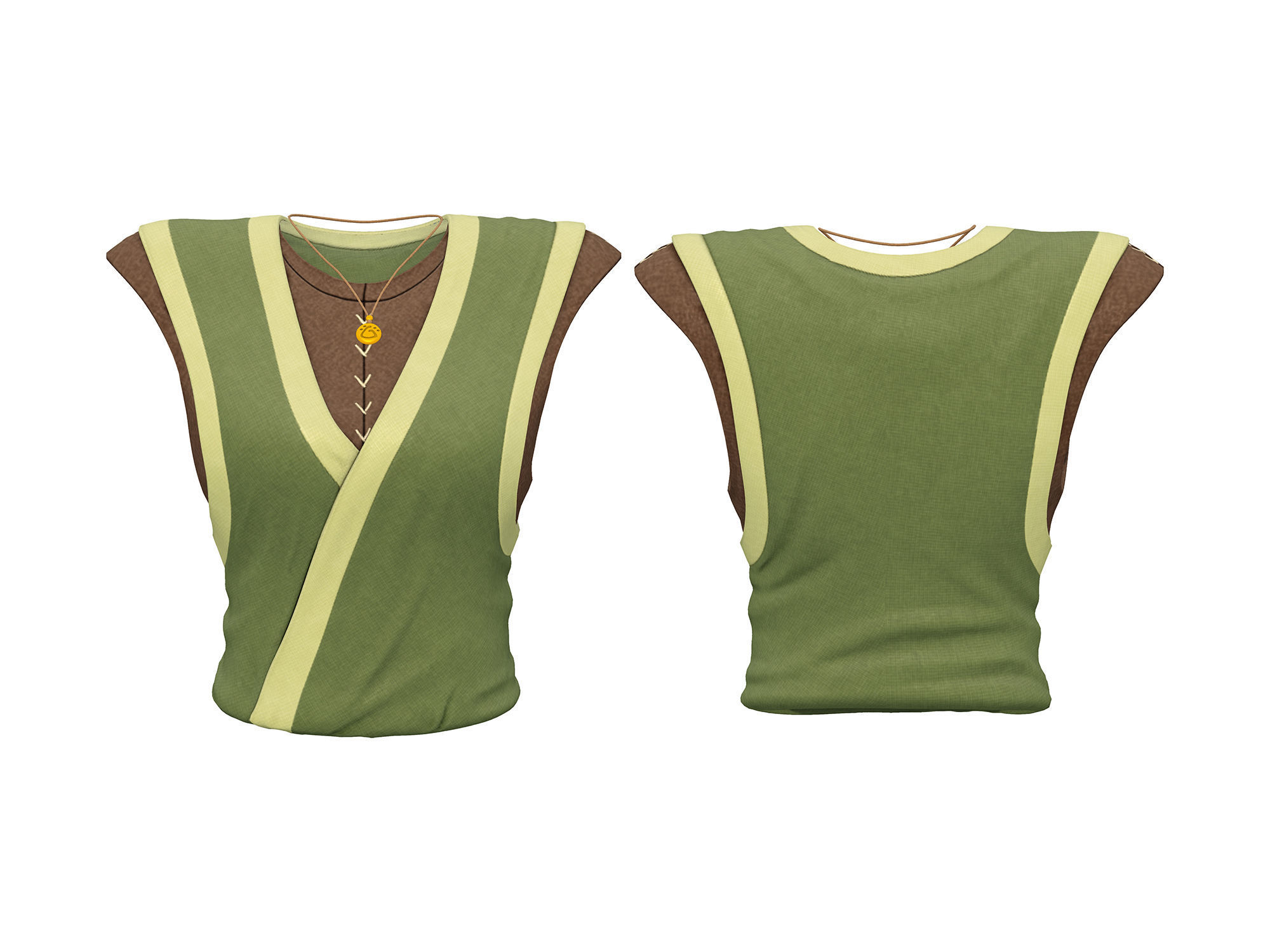 Elf Ninja Full Outfit Low-poly 3D model_3