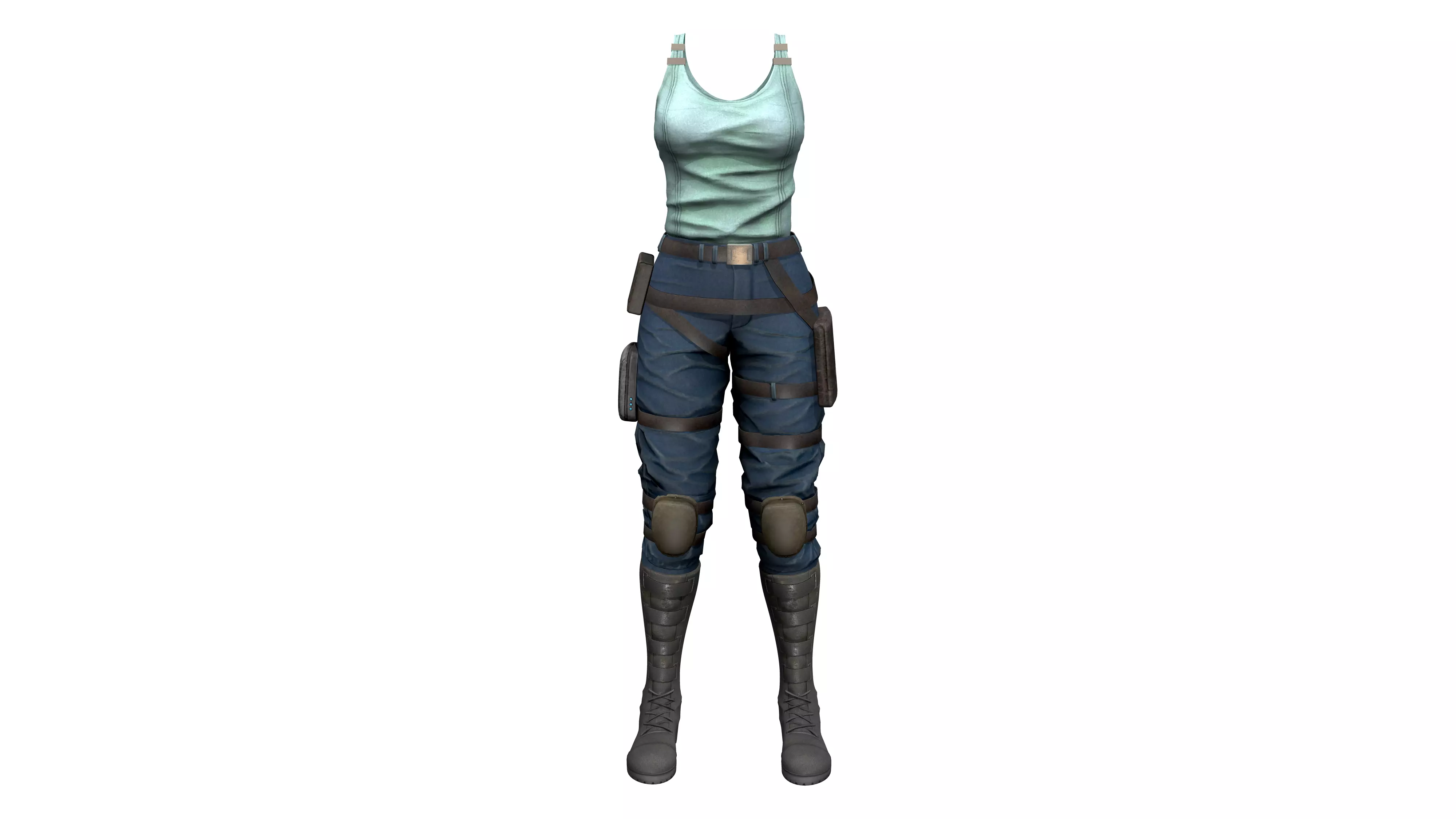 Space Mechanic Delivery Sci-fi Full Outfit Low-poly 3D model