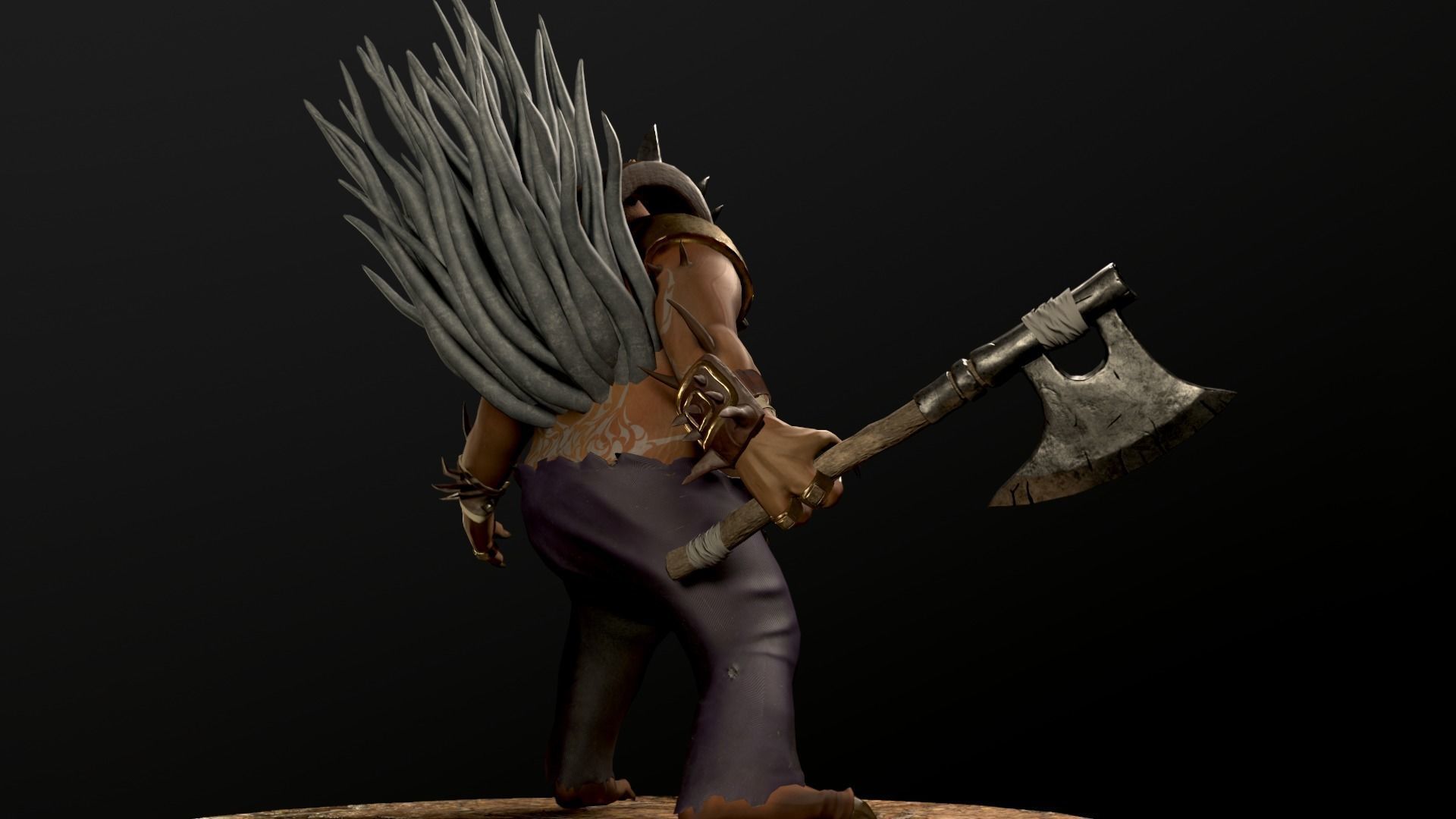 Boar warrior   Low-poly 3D model_11