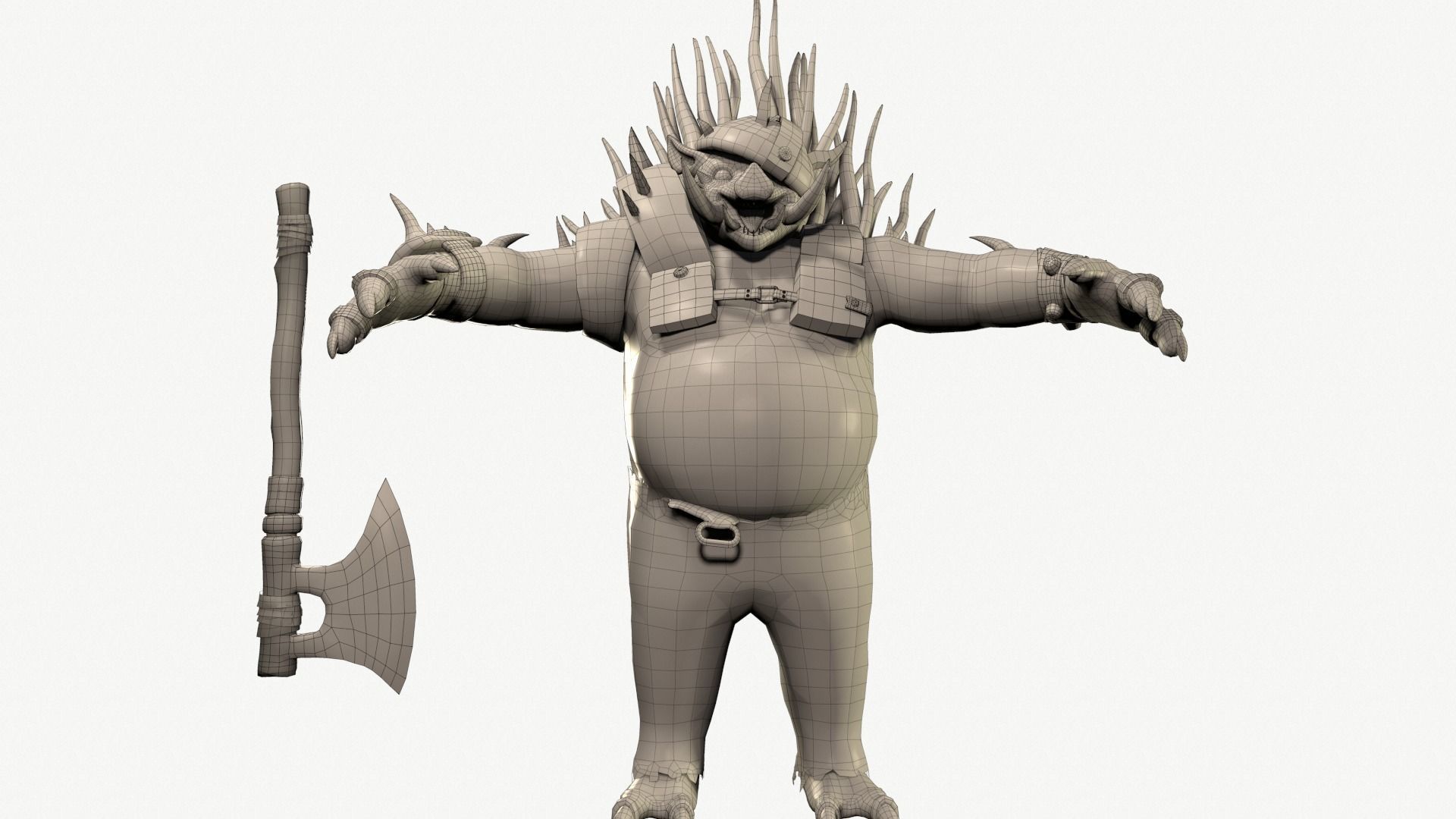 Boar warrior   Low-poly 3D model_6