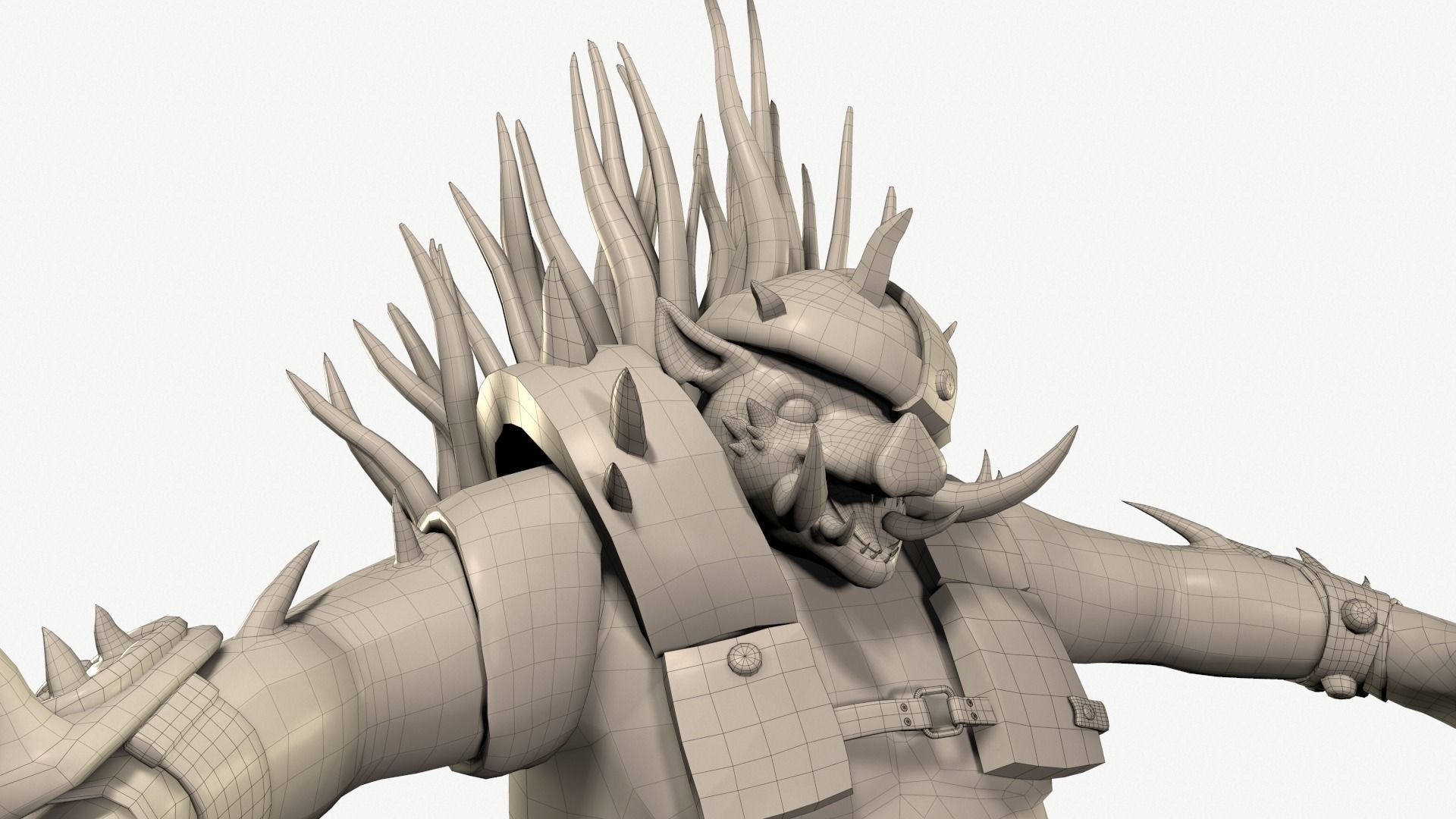 Boar warrior   Low-poly 3D model_7