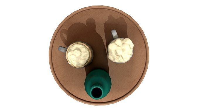 Drinks Tray Low-poly 3D model 6