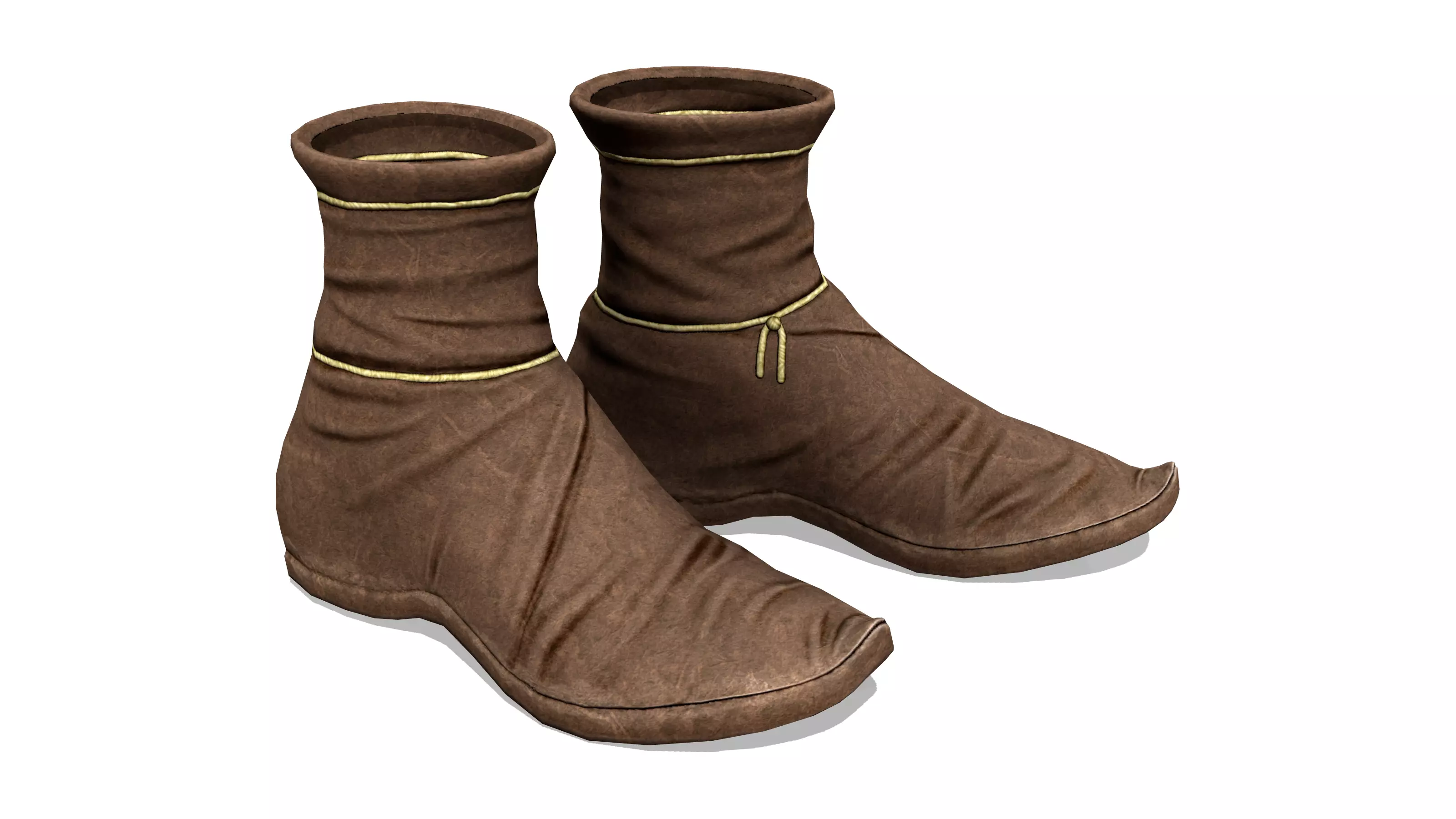 Medieval Green Tavern Waitress Shoes Low-poly 3D model