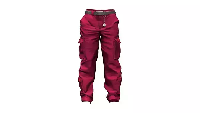 Baggy Cargo Pants Low-poly 3D model