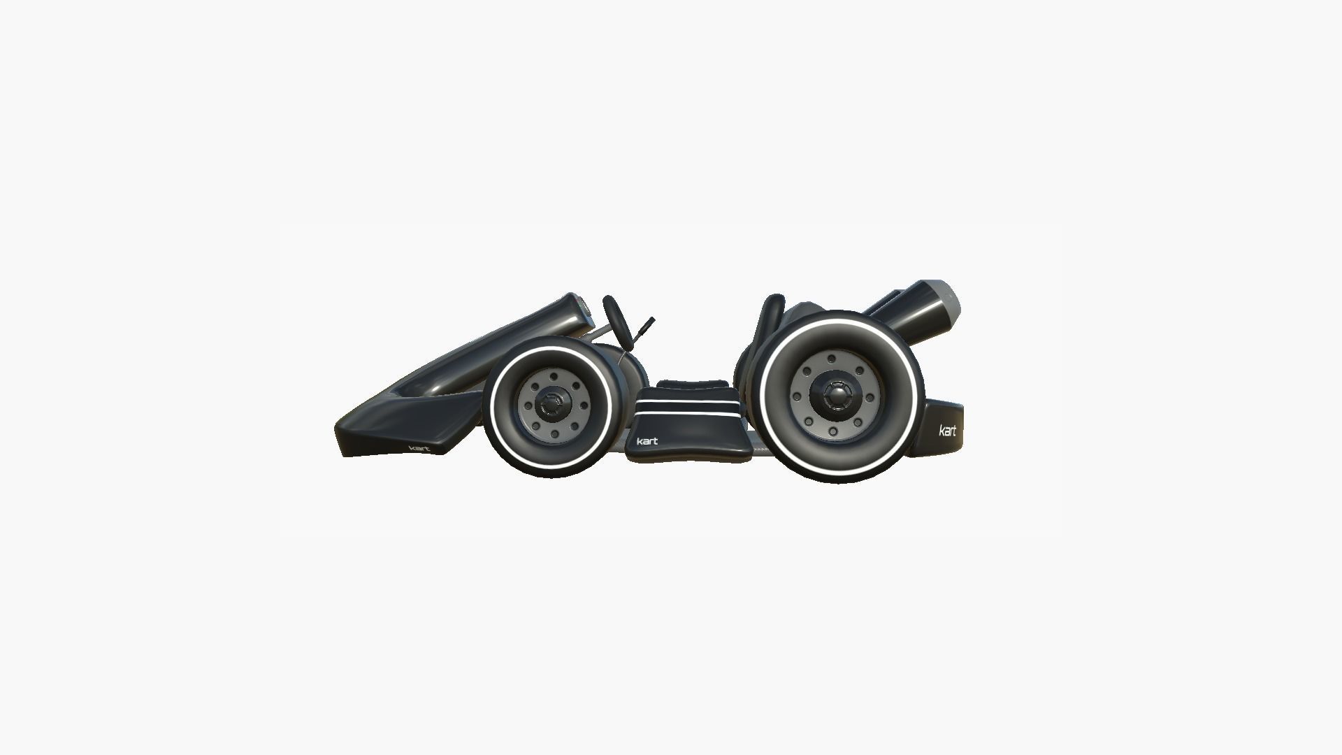 Cartoon Kart D09 Black - Vehicle Racing Design Low-poly 3D model_3