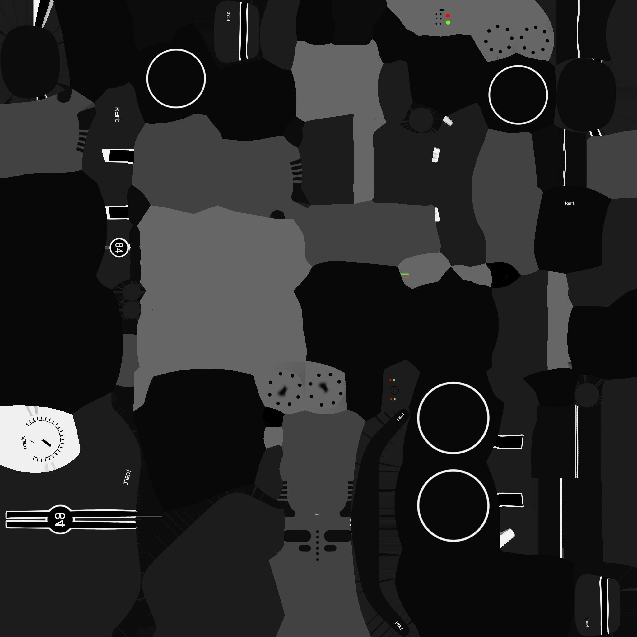 Cartoon Kart D09 Black - Vehicle Racing Design Low-poly 3D model_20