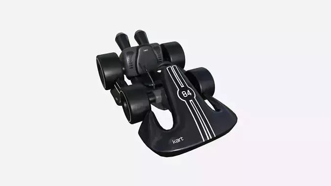 Cartoon Kart D09 Black - Vehicle Racing Design Low-poly 3D model