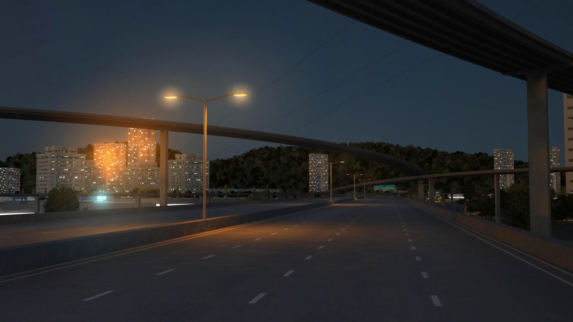 Freeway03 Suburbs 3D model_8