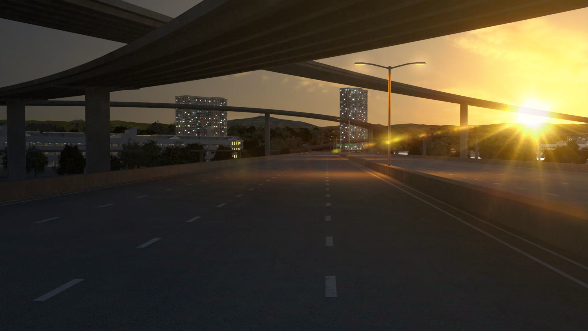 Freeway03 Suburbs 3D model_9