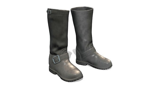Female Motobike Biker Rider Boots Low-poly 3D model