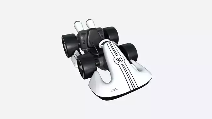 Cartoon Kart D10 White - Vehicle Racing Design Low-poly 3D model