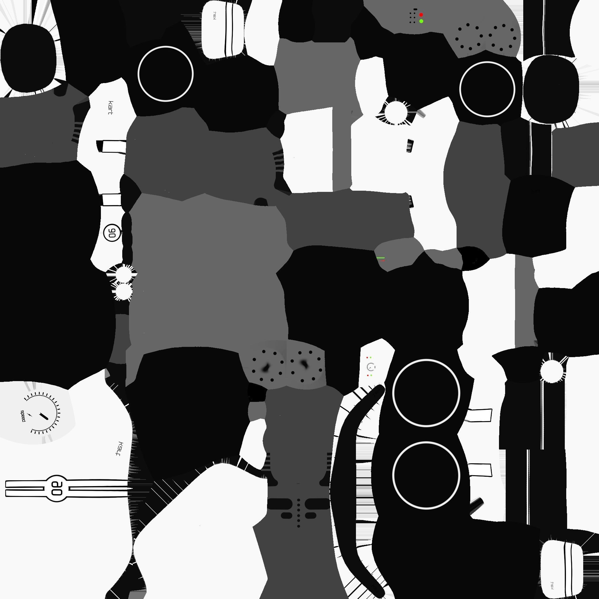 Cartoon Kart D10 White - Vehicle Racing Design Low-poly 3D model_20