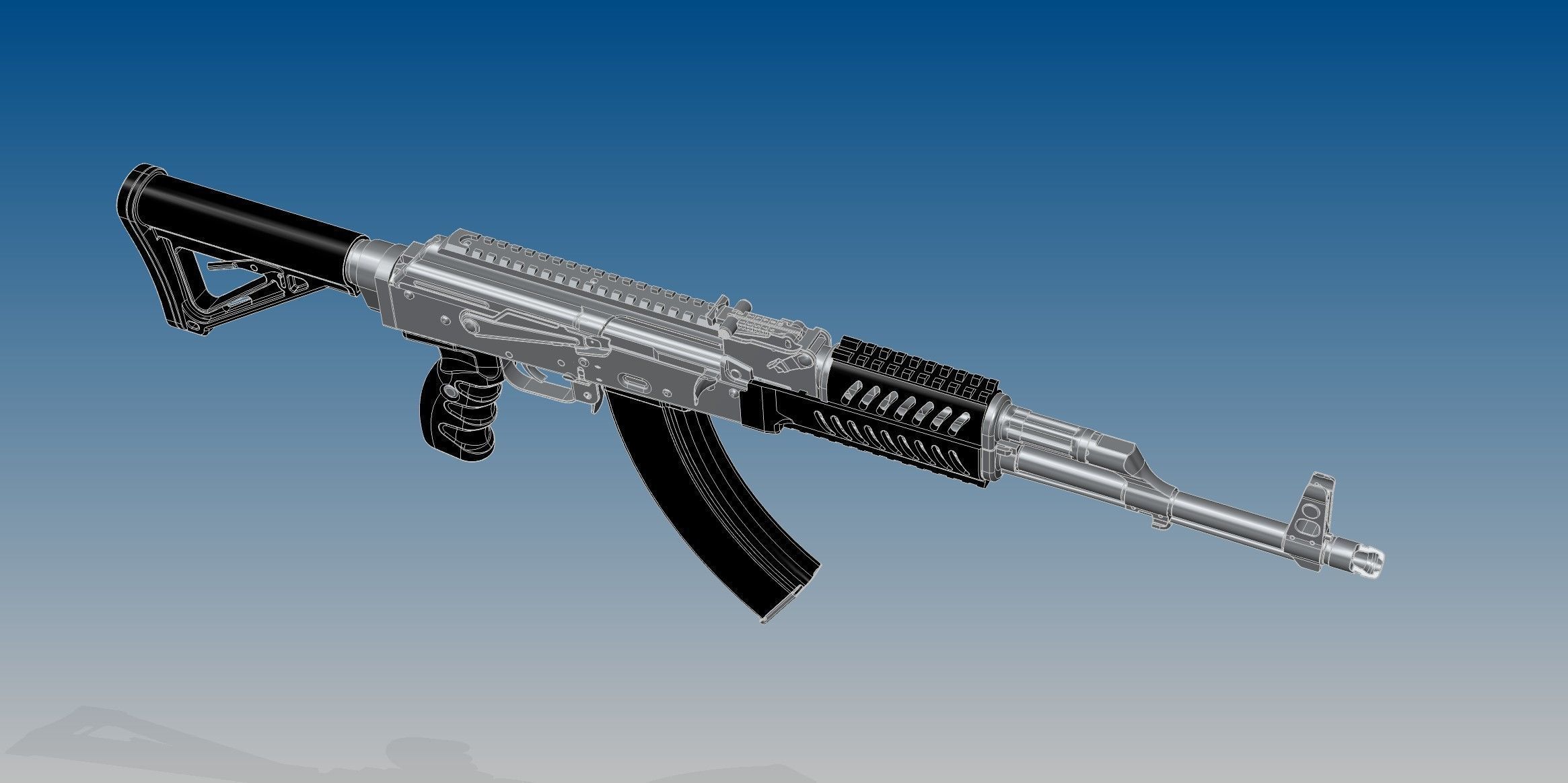 Tacticool AKM 3D model_6