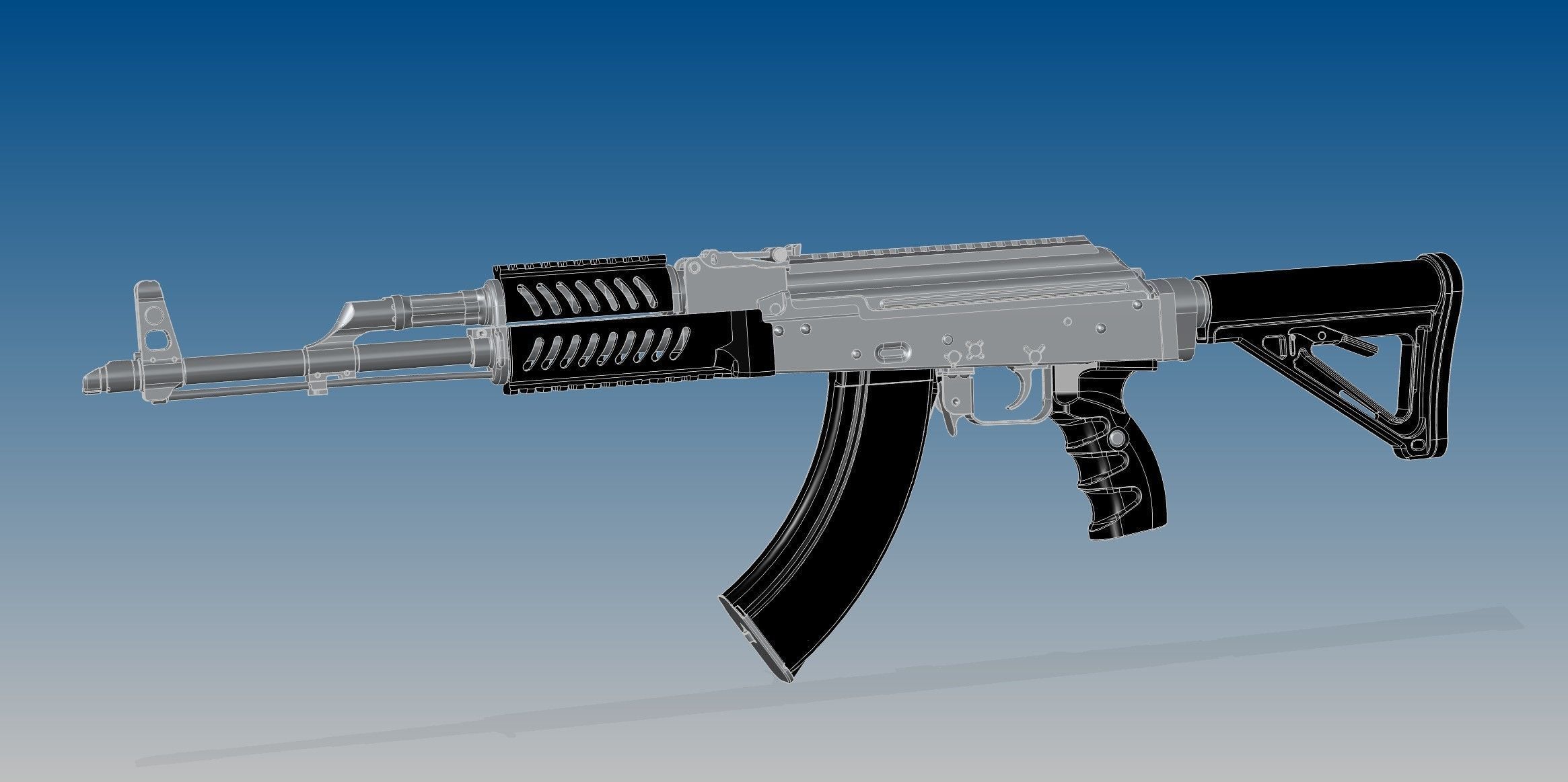 Tacticool AKM 3D model_7