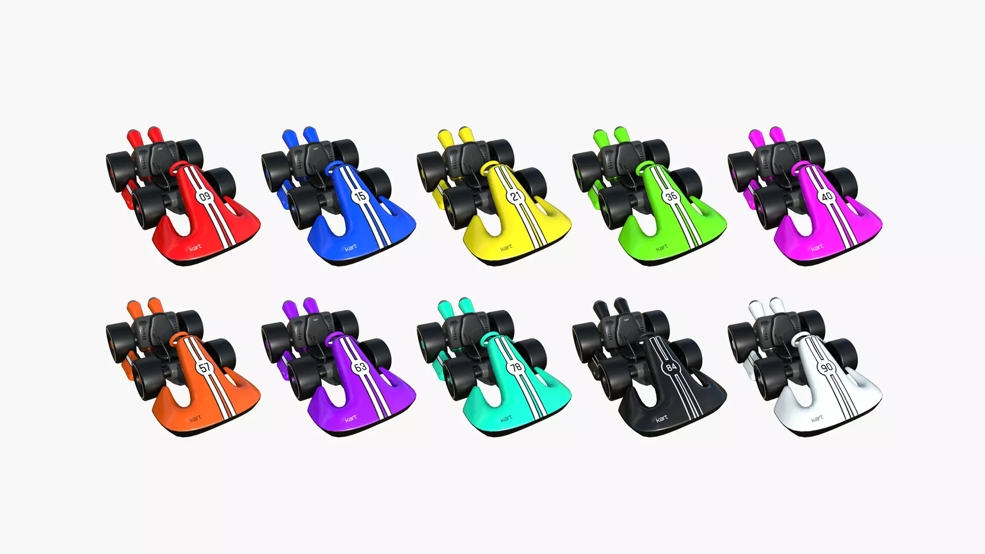 10 Cartoon Karts D Collection - Vehicle Racing Design _0