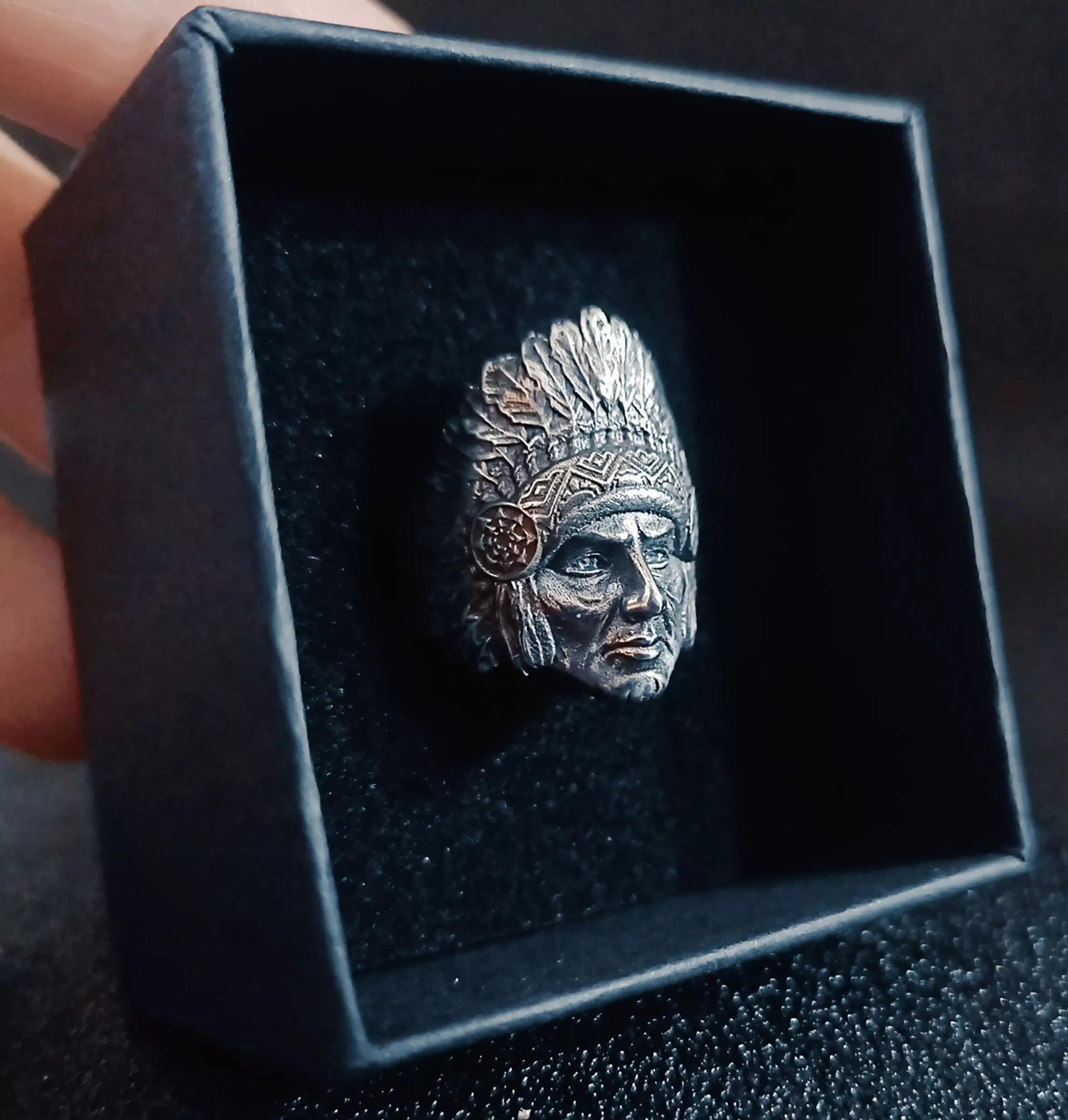 Indian face ring 3d model for 3d printing 3D print model 3D print model