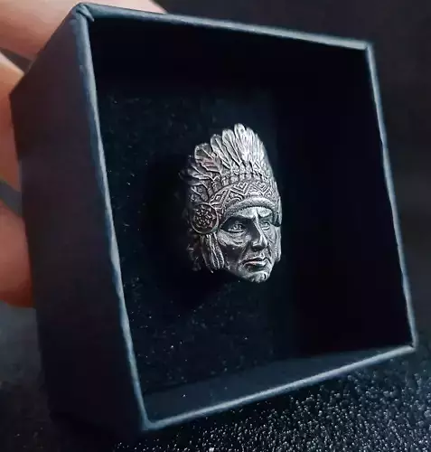 Indian face ring 3d model for 3d printing 3D print model